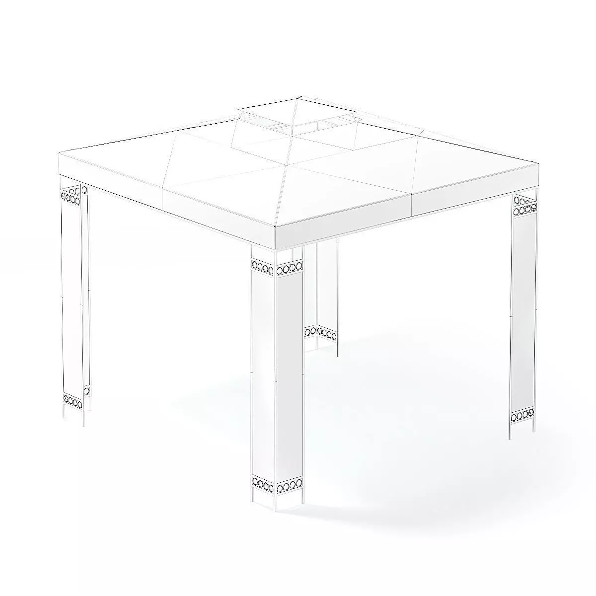 White Garden Pavilion 3D Model 3D model_2