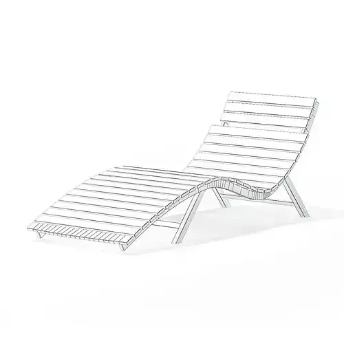 Wooden Deck Chair 3D Model