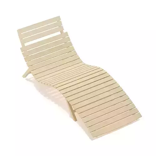 Wooden Deck Chair 3D Model