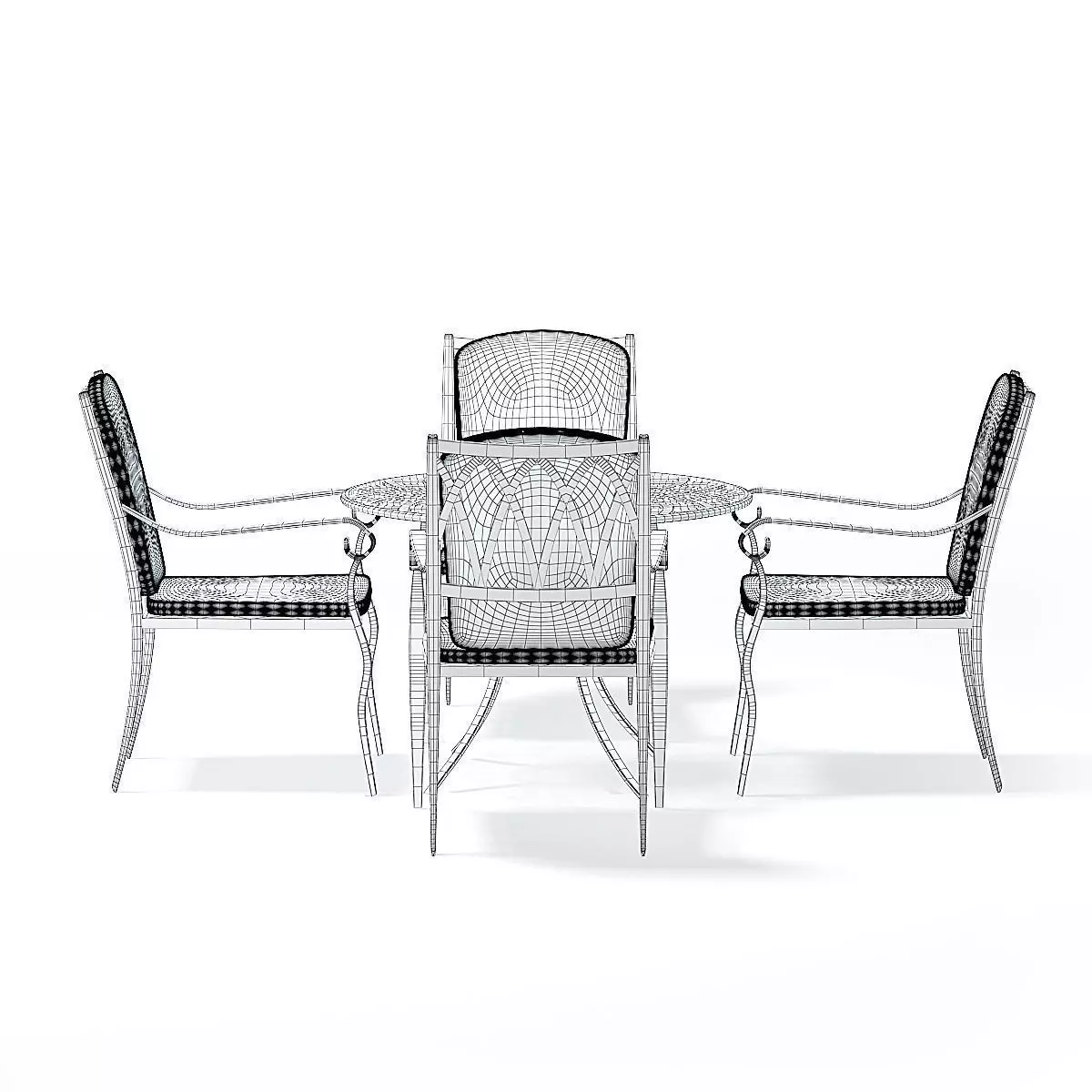 Garden Table Set 3D Model 3D model_2