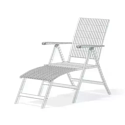 Wooden Sunbed 3D Model 3D model