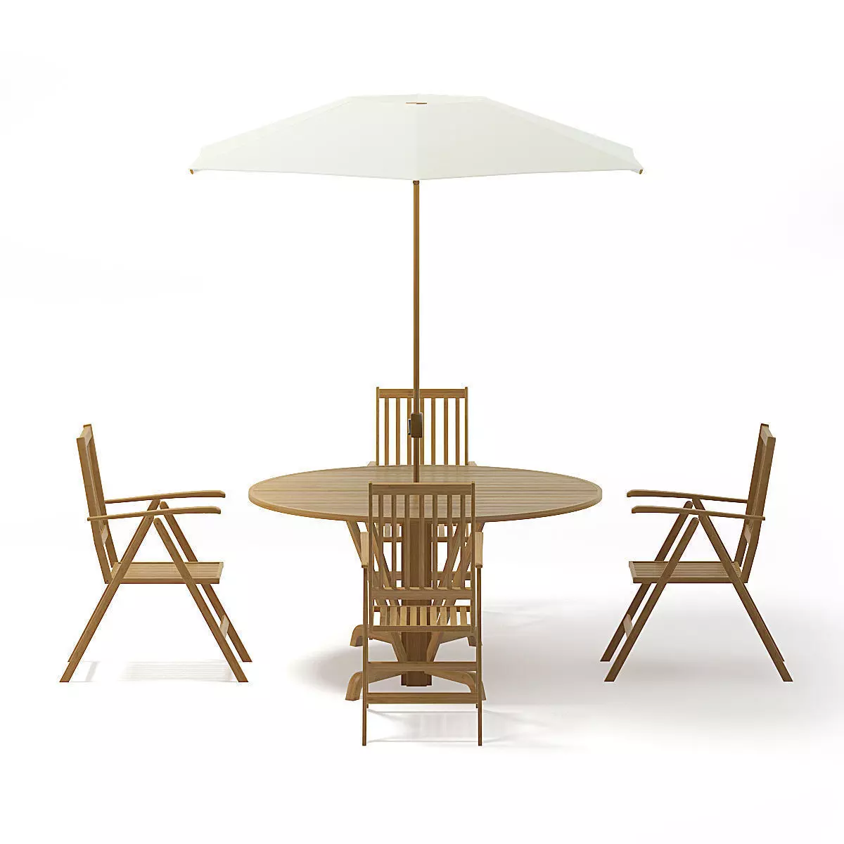 Garden Table Set 3D Model 3D model_3