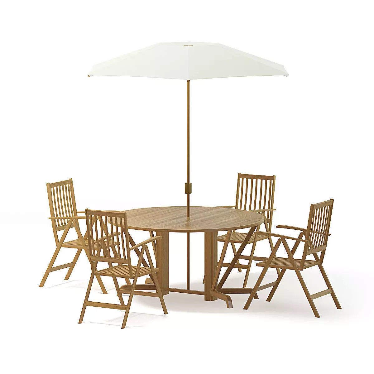 Garden Table Set 3D Model 3D model_1