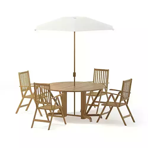 Garden Table Set 3D Model