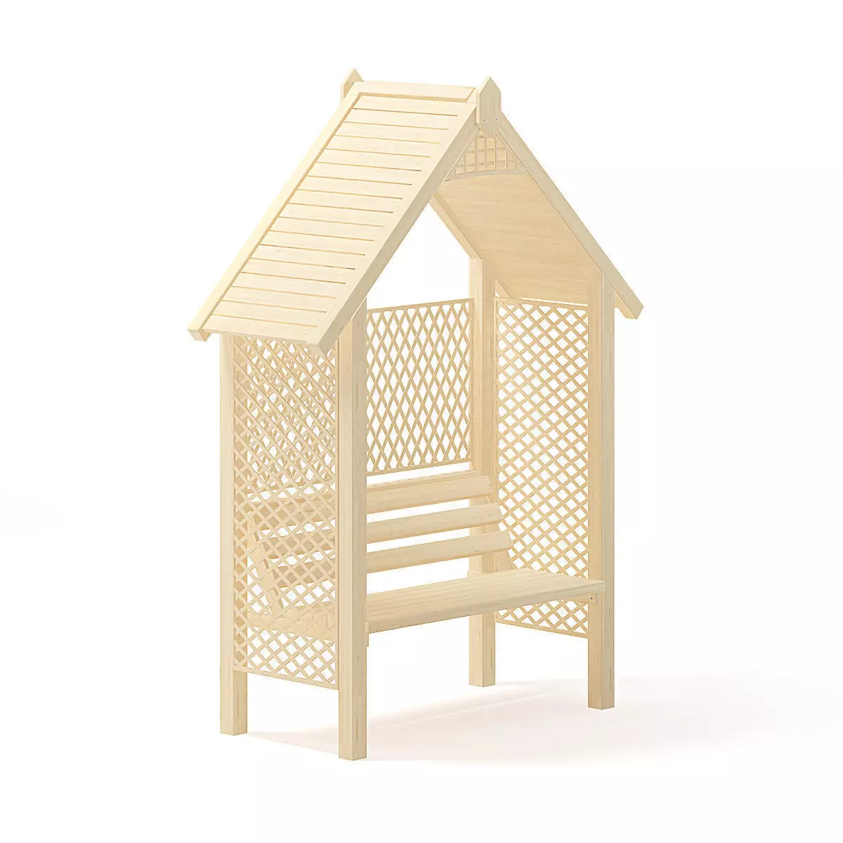 Bower with Bench 3D Model 3D model_1