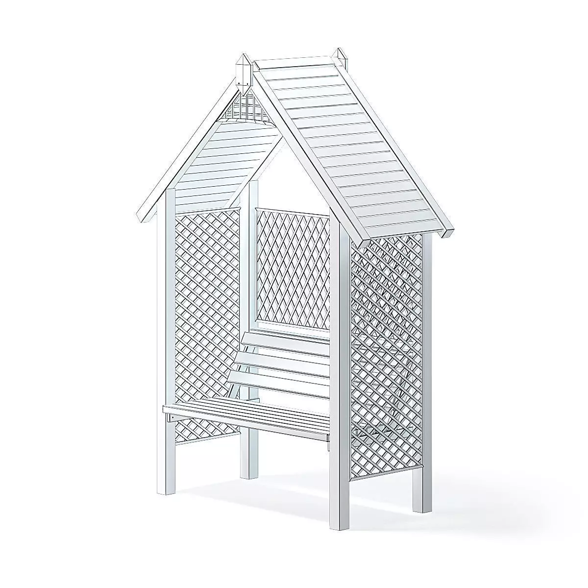 Bower with Bench 3D Model 3D model_4