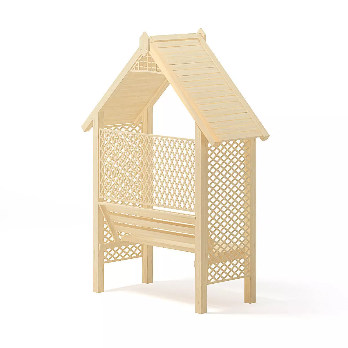 Bower with Bench 3D Model 3D model_3