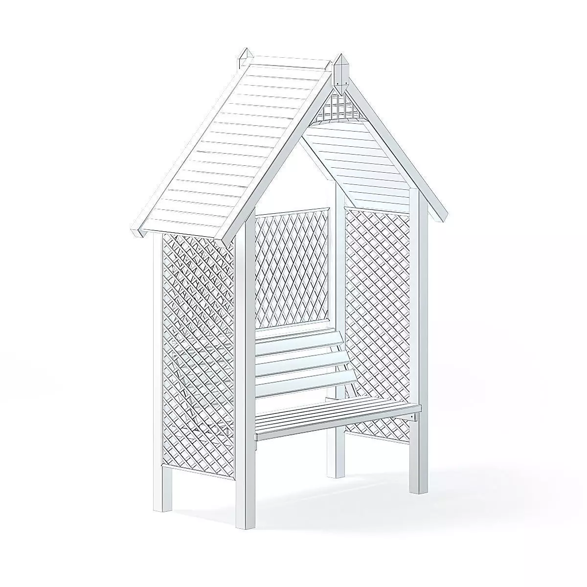 Bower with Bench 3D Model 3D model_0