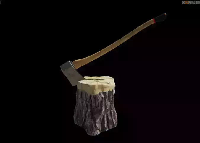 Felling Axe and log