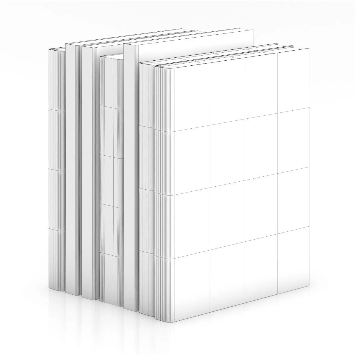 Books 3 stack of 3D model_1