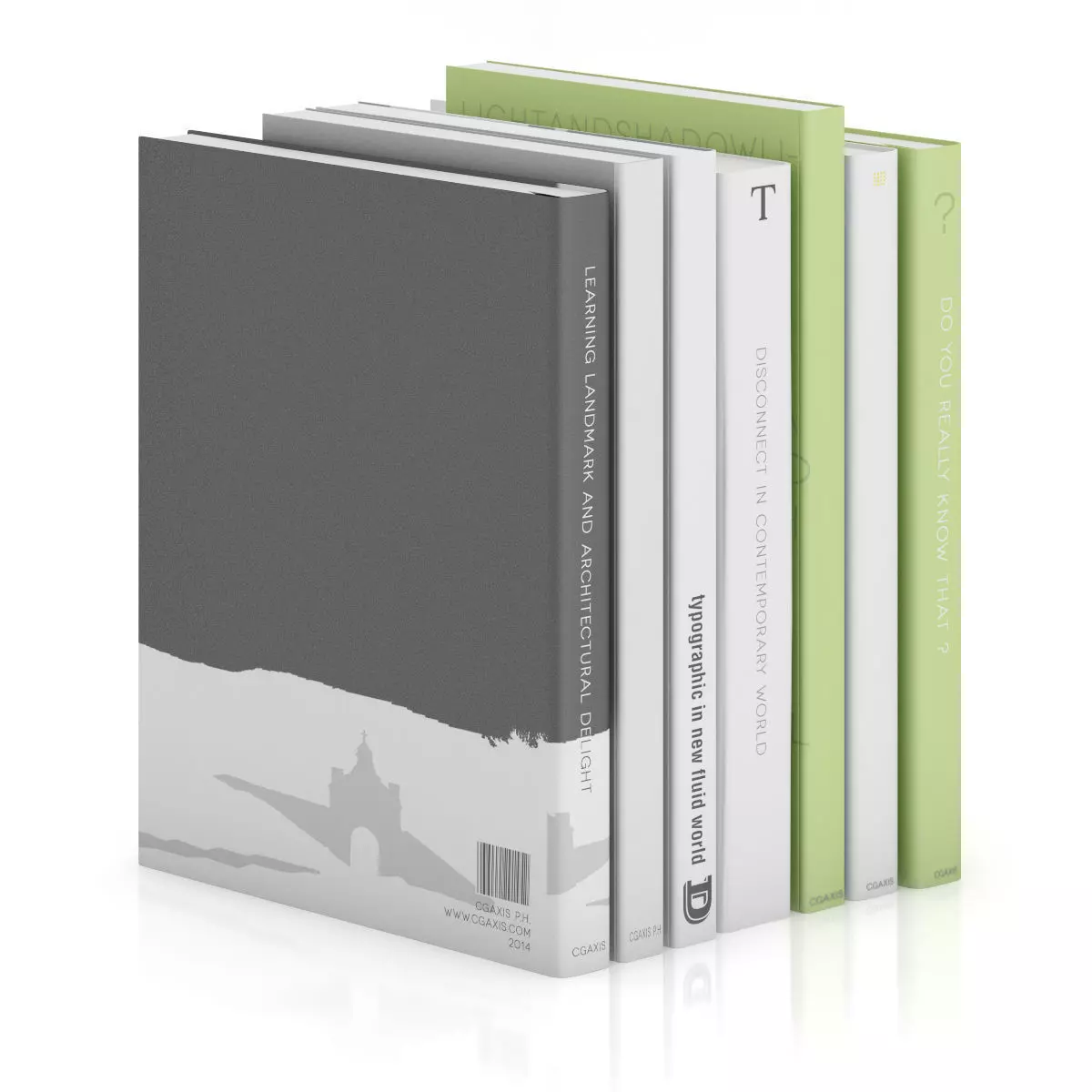 Books 3 stack of 3D model_2