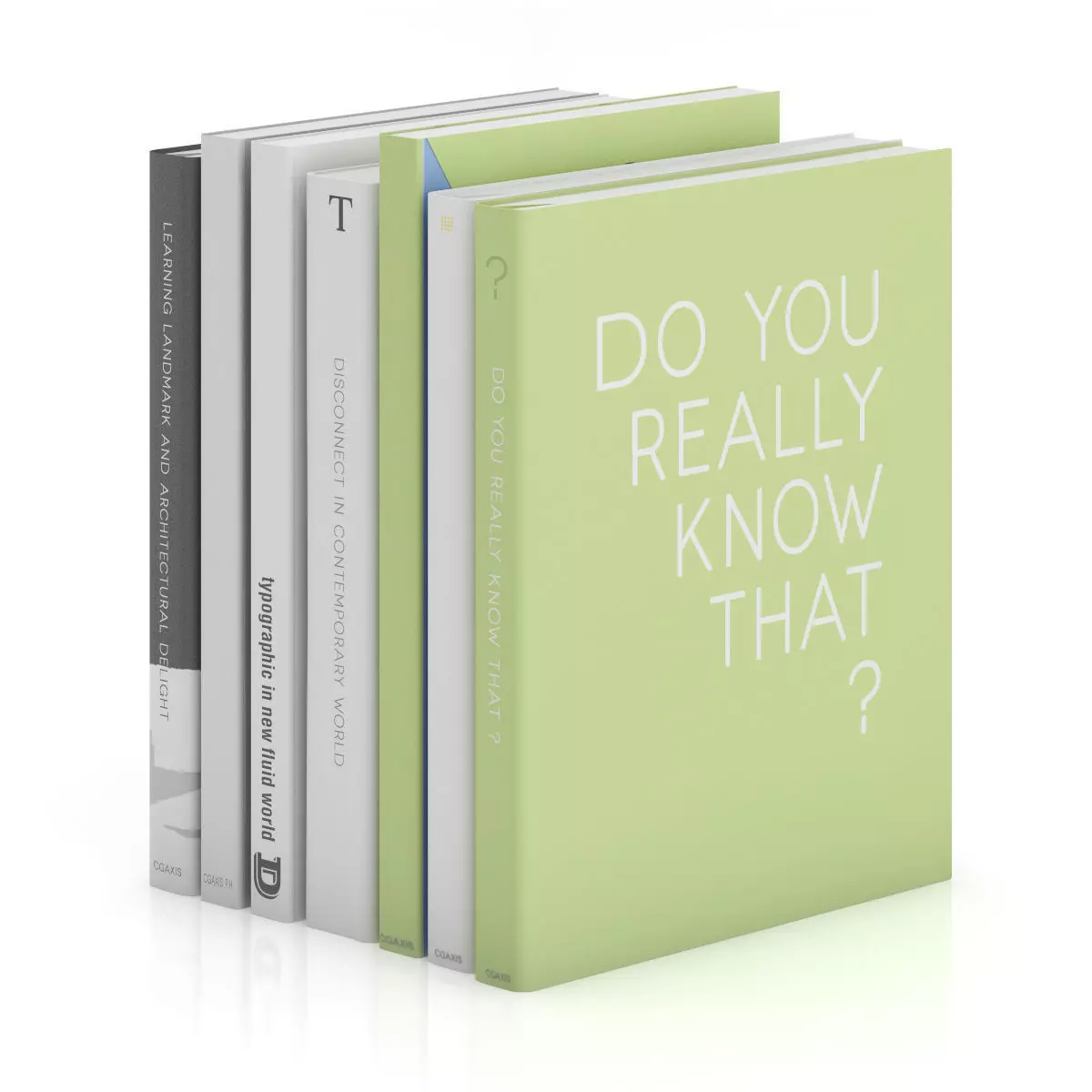 Books 3 stack of 3D model_0