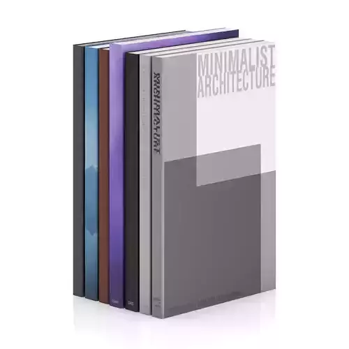 Books 2 four with minimalist architecture 3D model