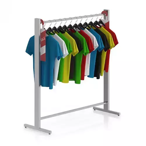 T-shirts on Hangers 3D model