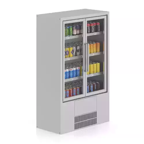 Market Fridge - Canned drinks 2 3D model
