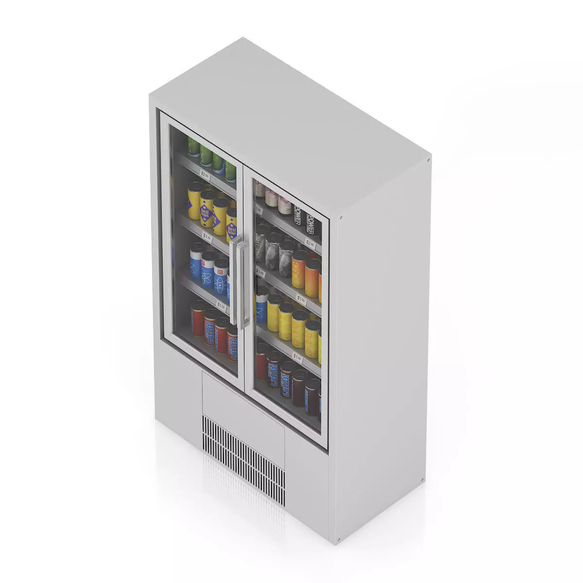 Market Fridge - Canned drinks 2 3D model_4