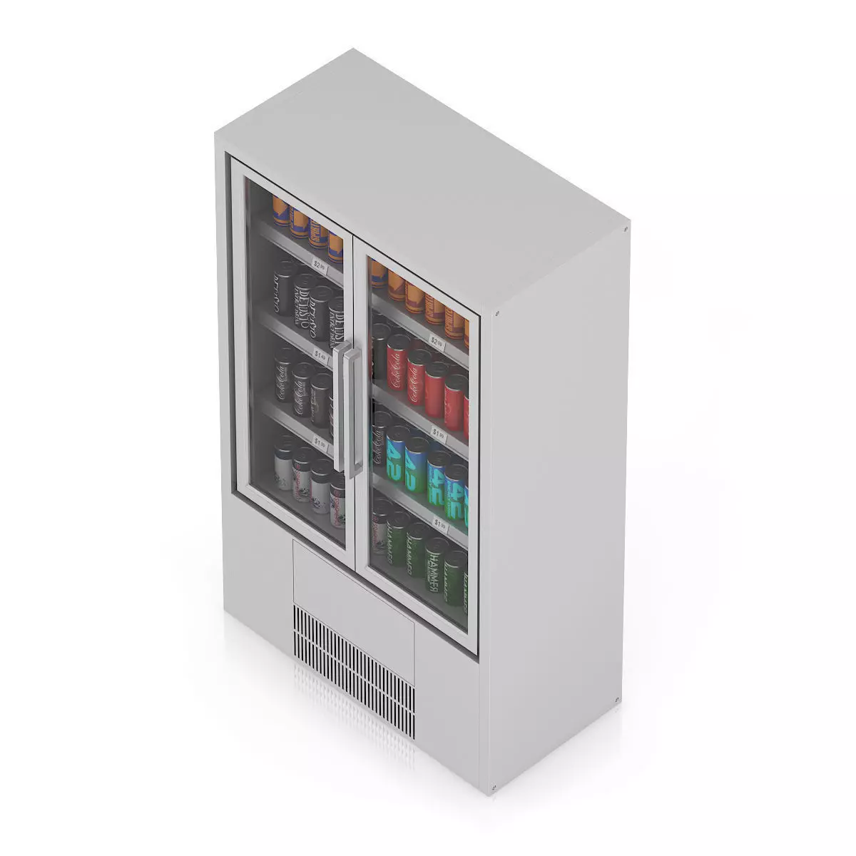 Market Fridge - Canned drinks 1  3D model_4