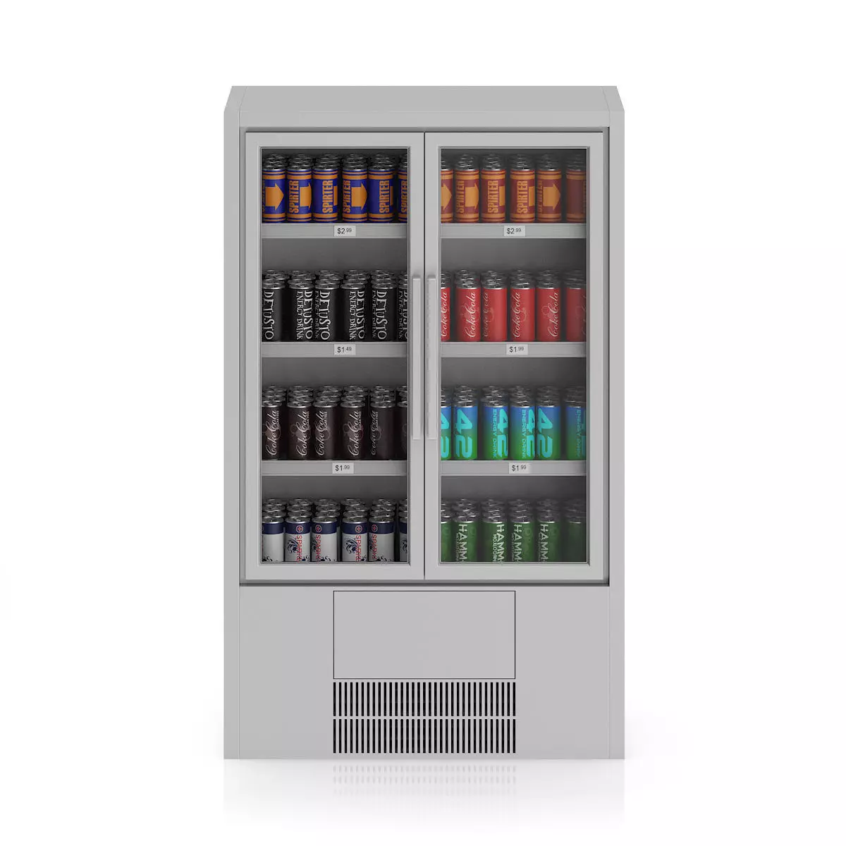 Market Fridge - Canned drinks 1  3D model_2