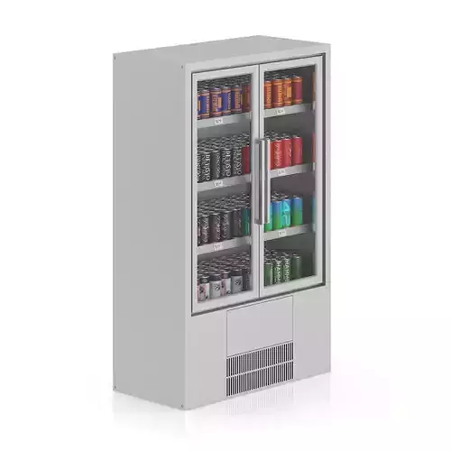 Market Fridge - Canned drinks 1  3D model