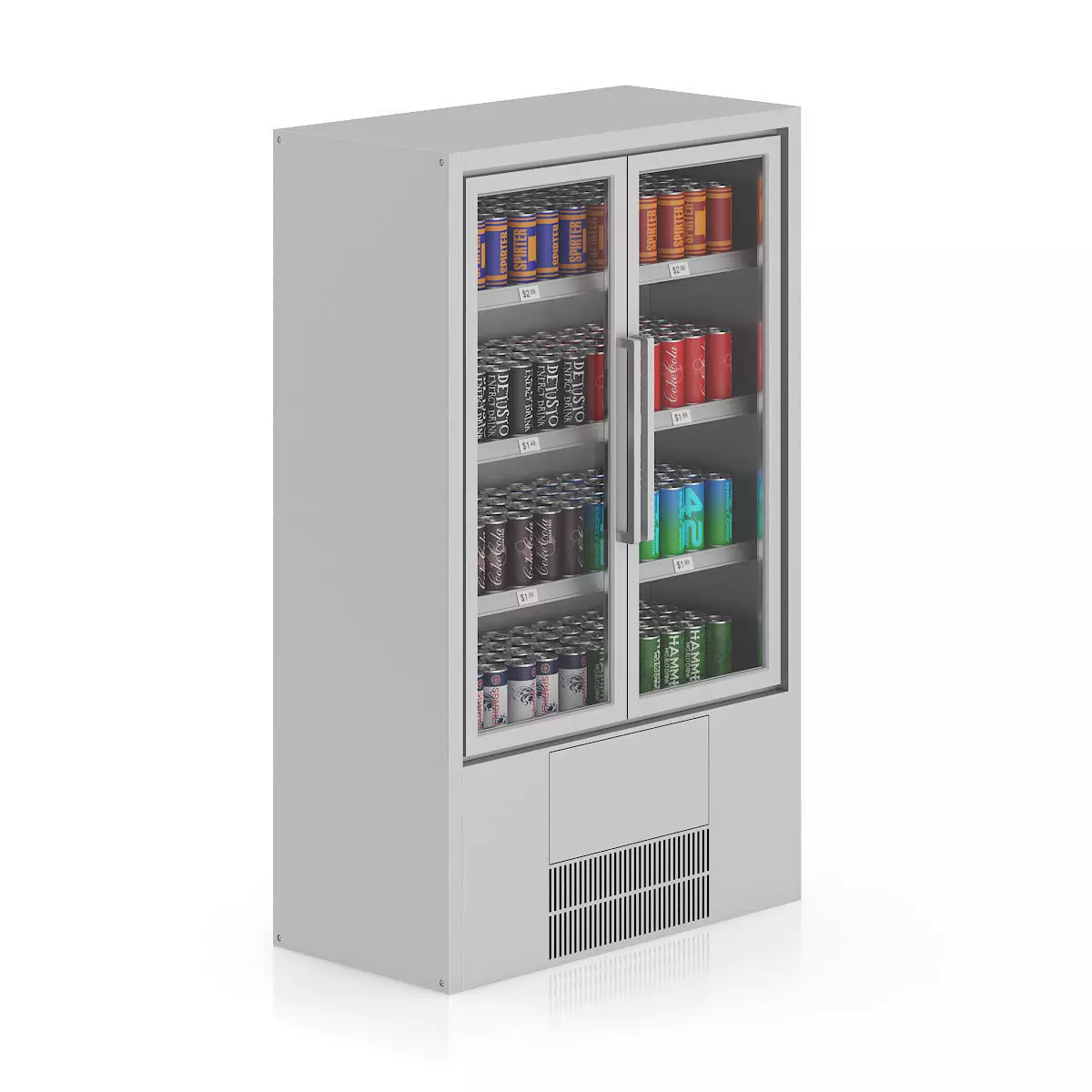 Market Fridge - Canned drinks 1  3D model_0