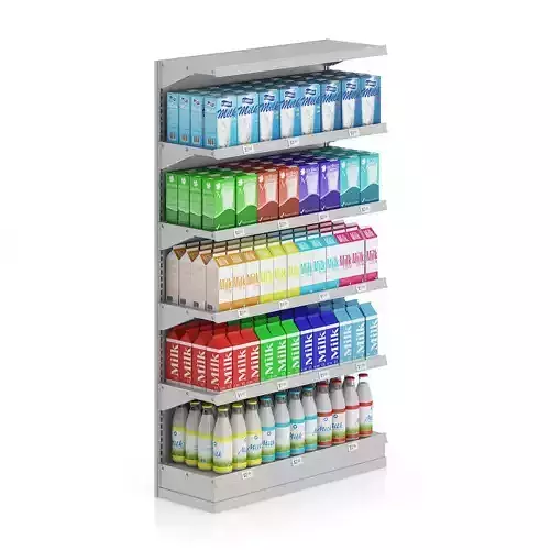 Market Shelf - Milk 3D model