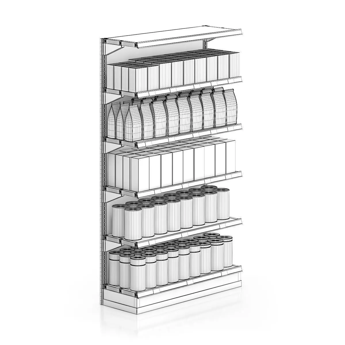 Market Shelf - Coffees 3D model_1