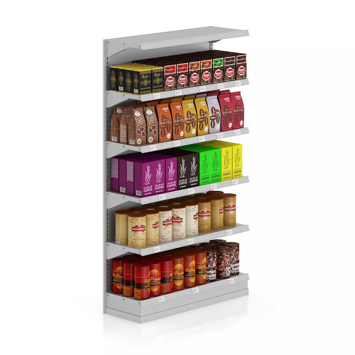 Market Shelf - Coffees 3D model_0