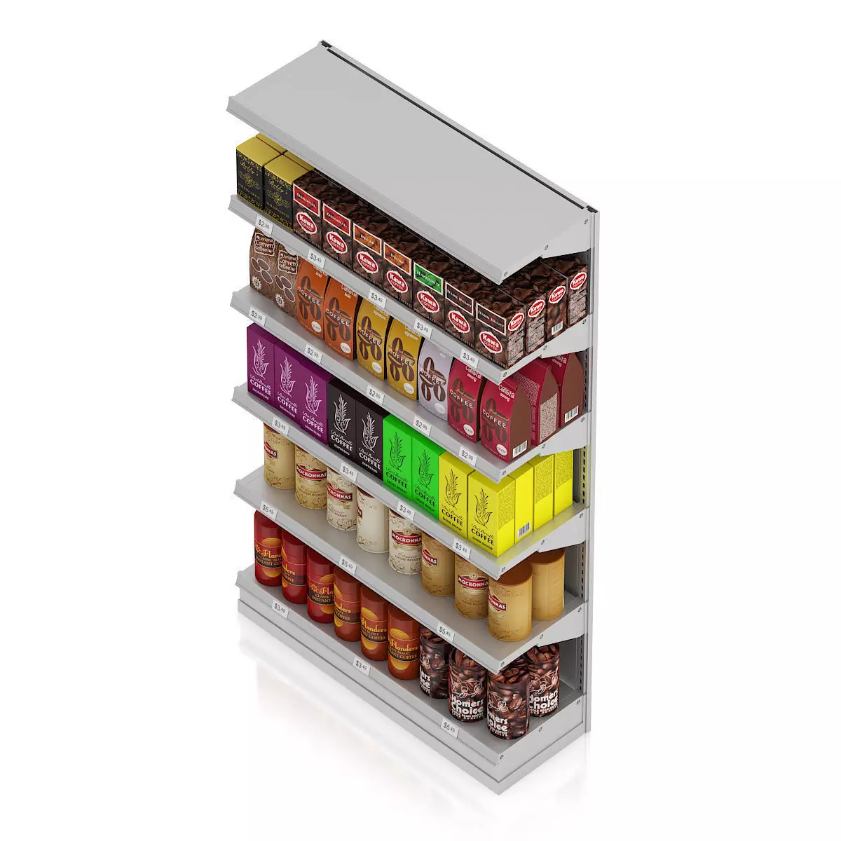 Market Shelf - Coffees 3D model_4