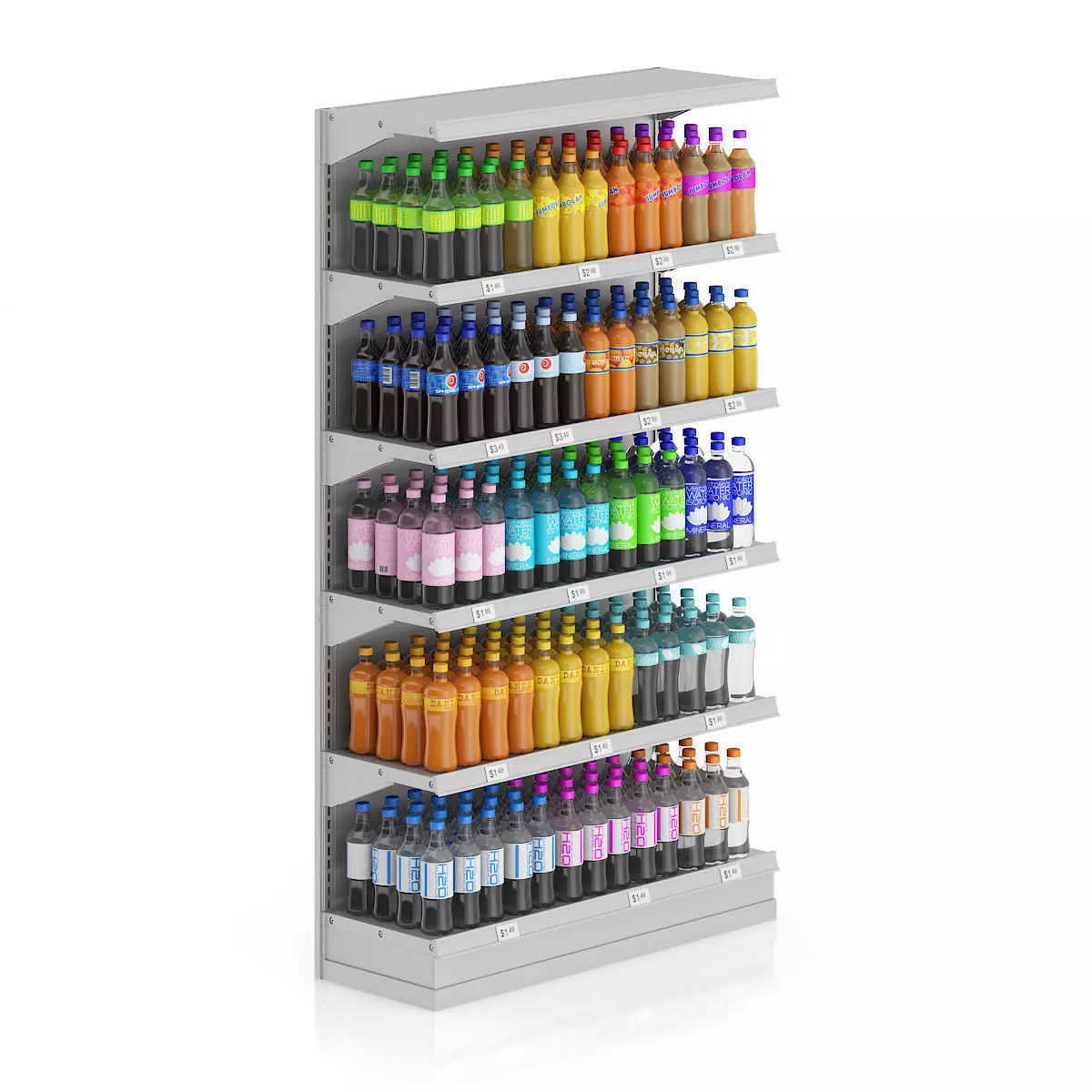 Market Shelf - Bottled drinks 2 3D model_0