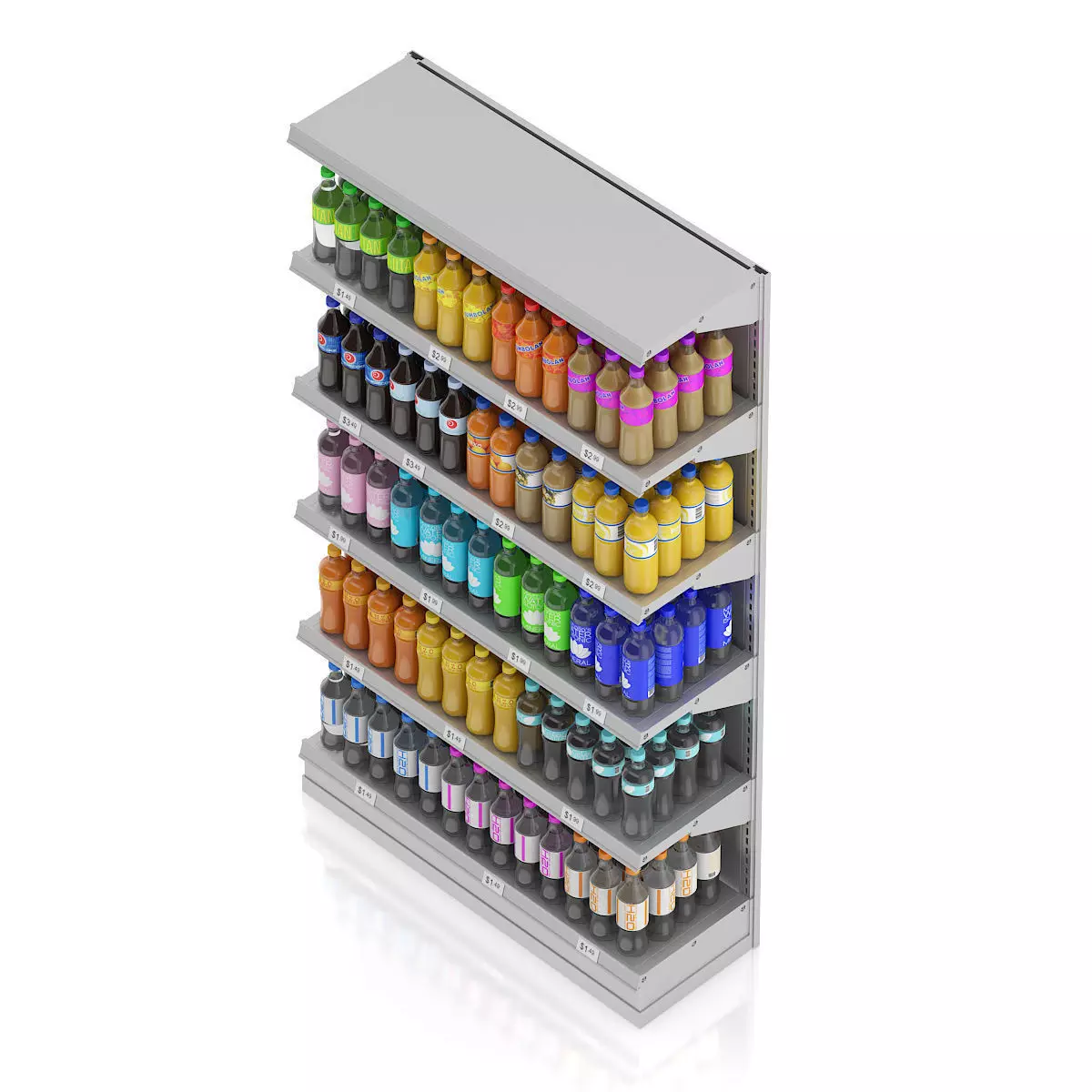 Market Shelf - Bottled drinks 2 3D model_4