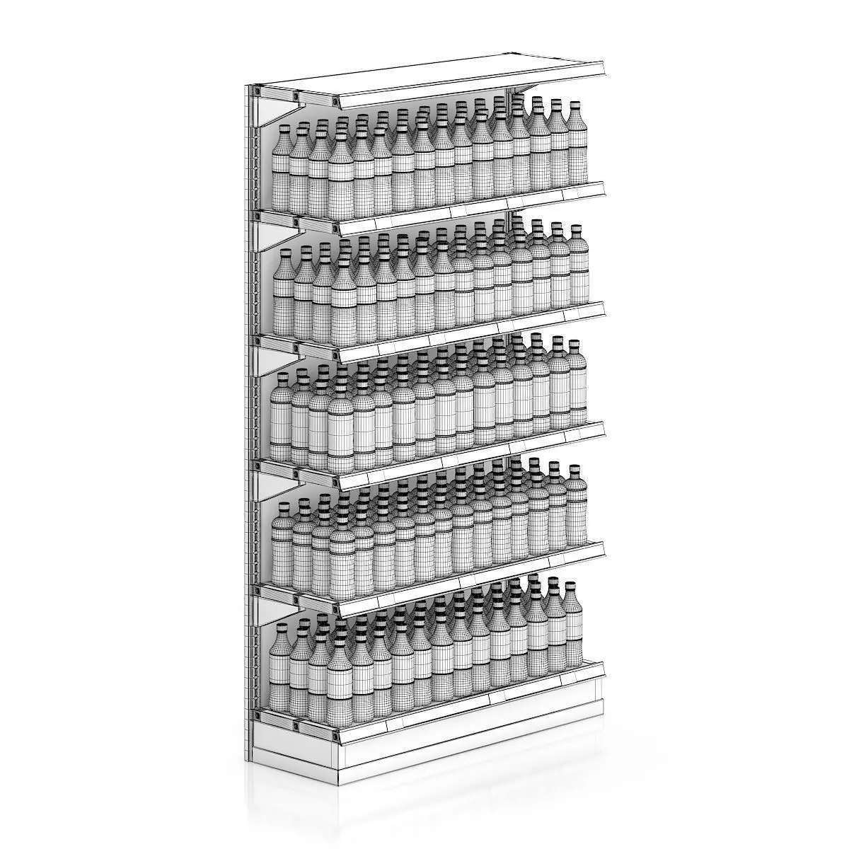 Market Shelf - Bottled drinks 2 3D model_1