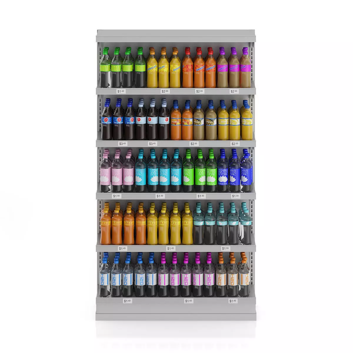 Market Shelf - Bottled drinks 2 3D model_2