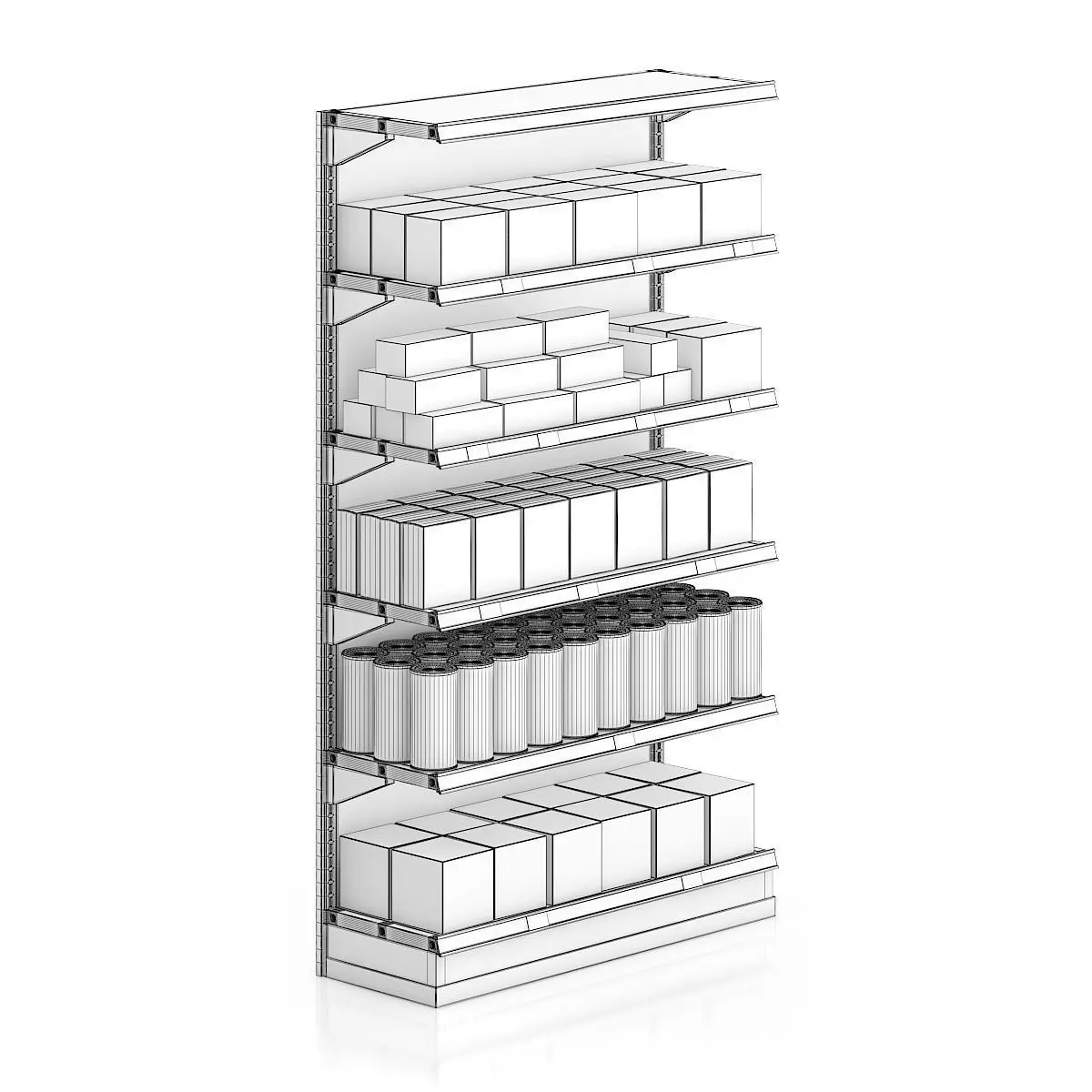 Market Shelf - Sweets and cookies 3D model_1