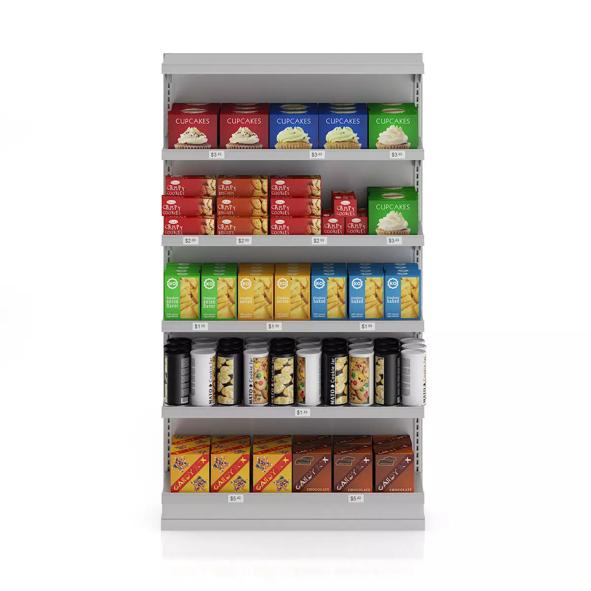 Market Shelf - Sweets and cookies 3D model_2