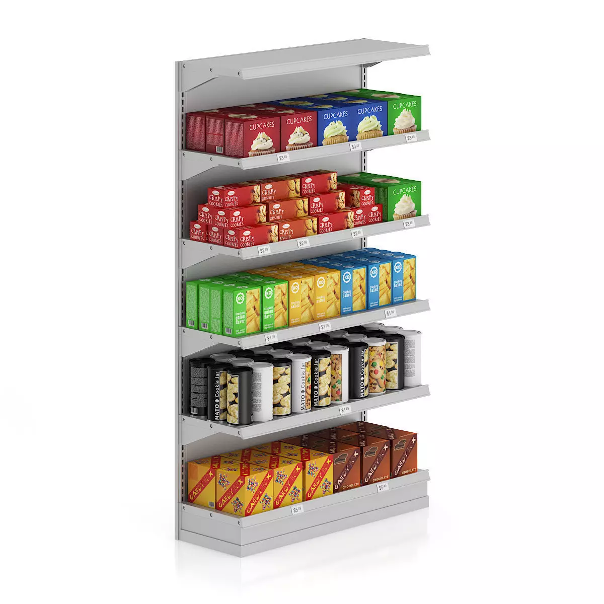 Market Shelf - Sweets and cookies 3D model_0
