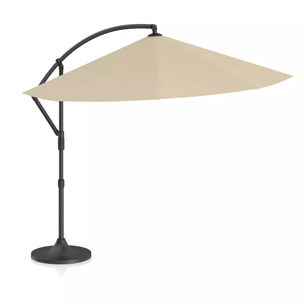 Round Beige Sunshade Umbrella 2 3D model_0