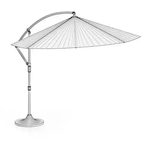 Round Beige Sunshade Umbrella 2
