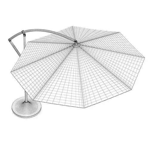 Round Beige Sunshade Umbrella 2