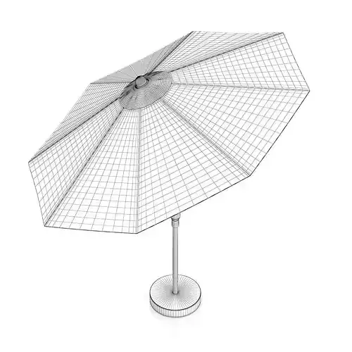 Round Beige Sunshade Umbrella 1