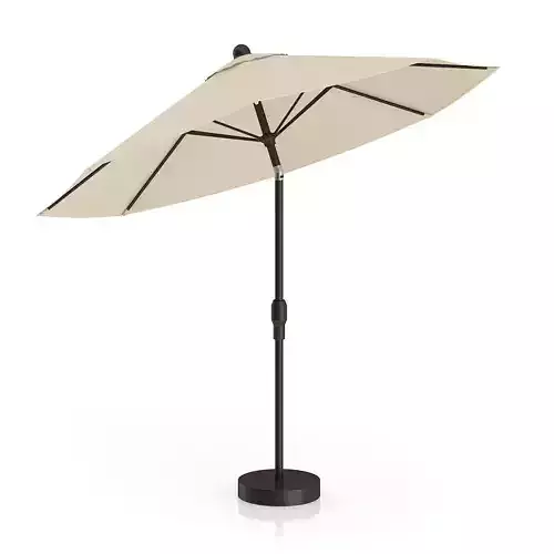 Round Beige Sunshade Umbrella 1 3D model