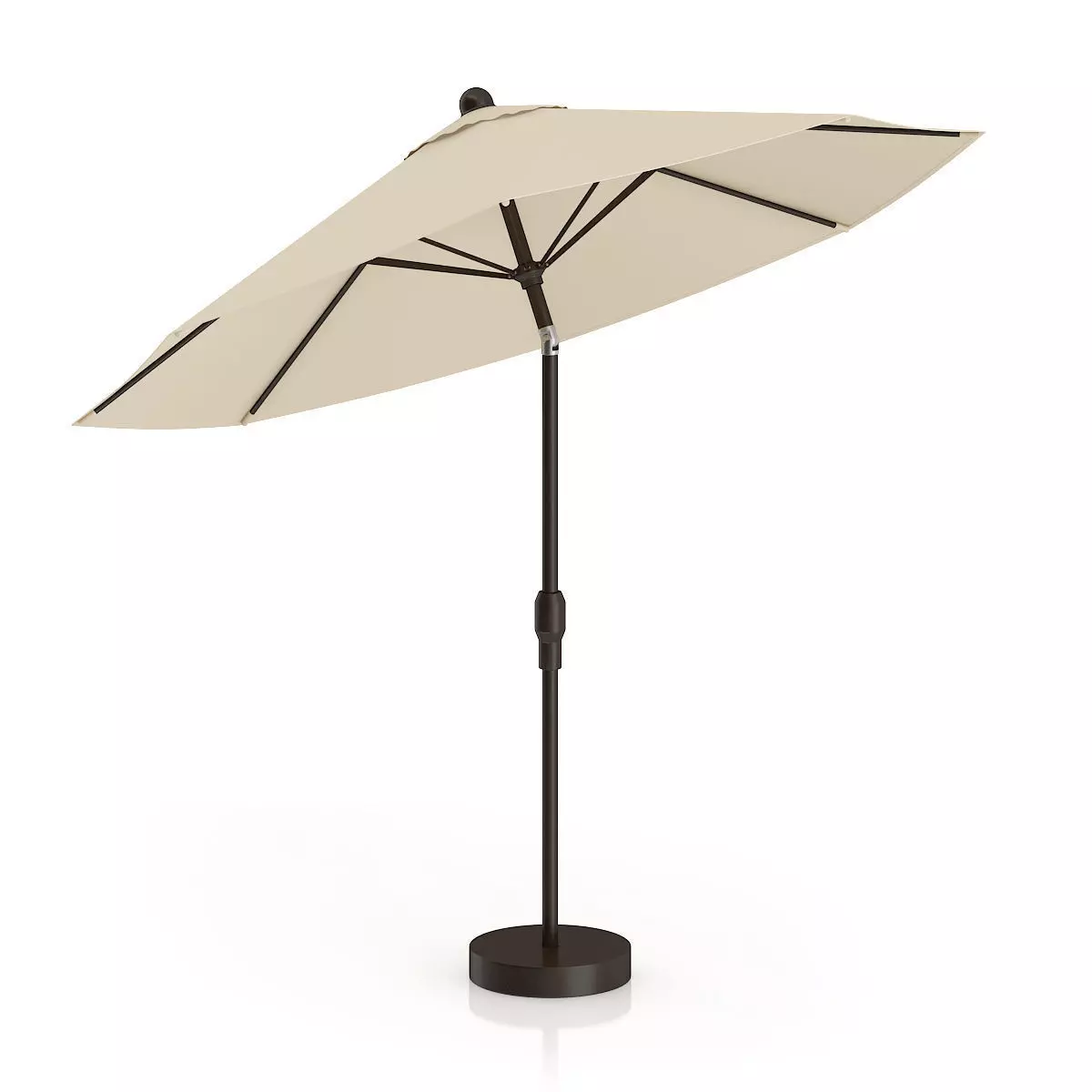 Round Beige Sunshade Umbrella 1 3D model