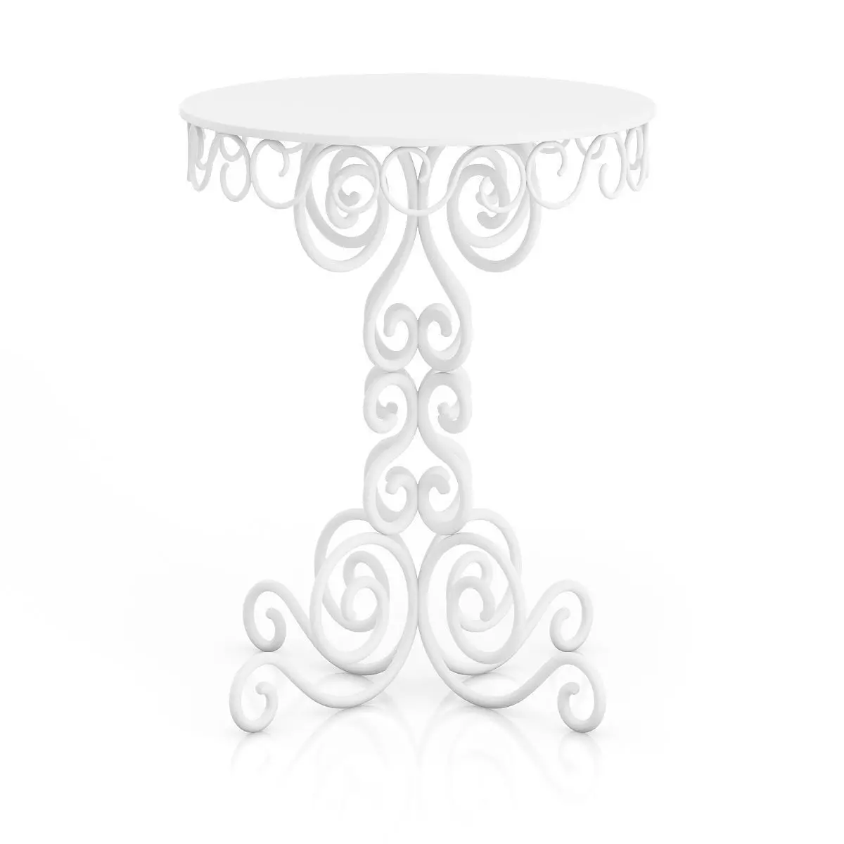 Small White Table 3D model_0
