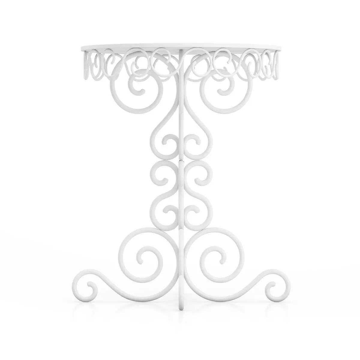 Small White Table 3D model_2