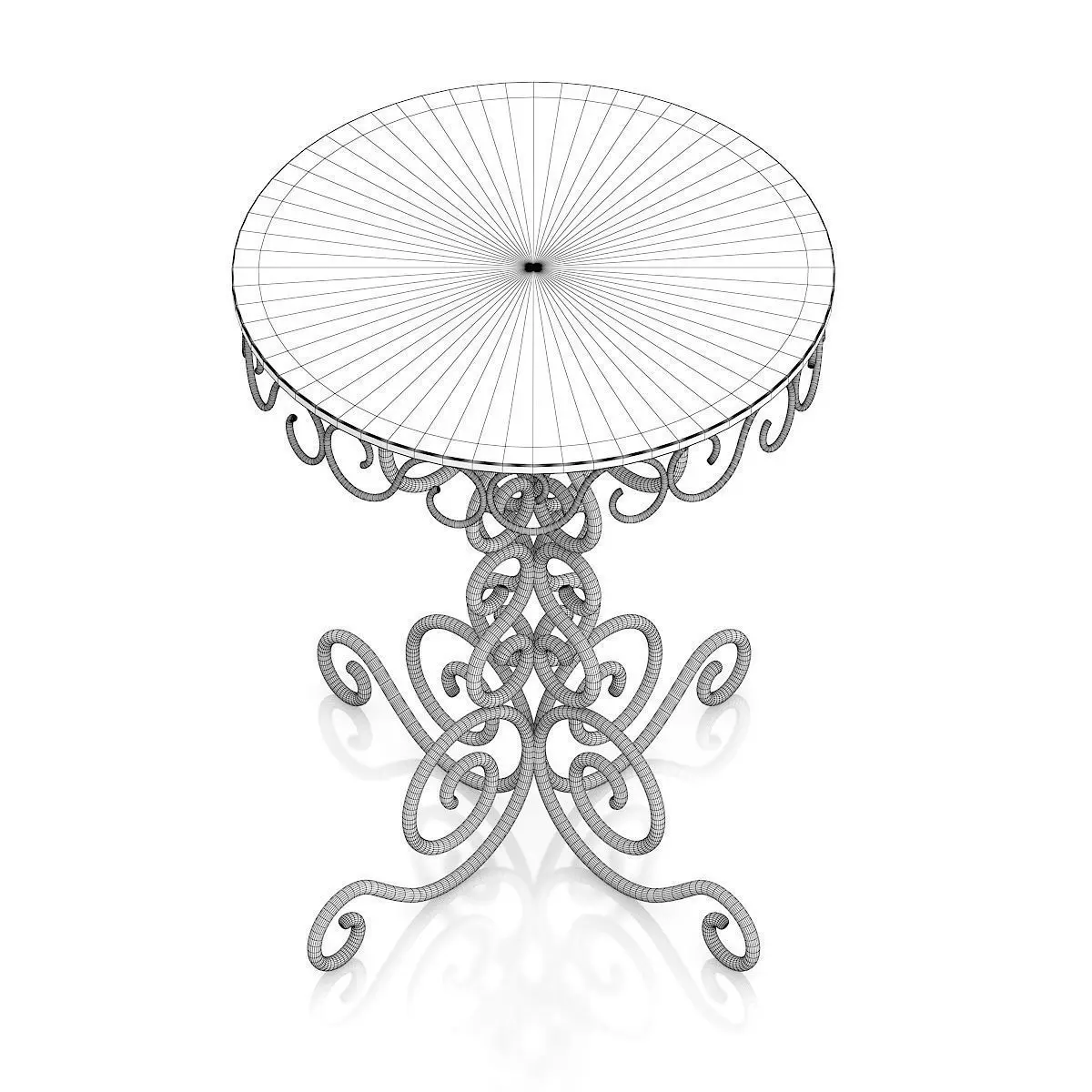 Small White Table 3D model_5