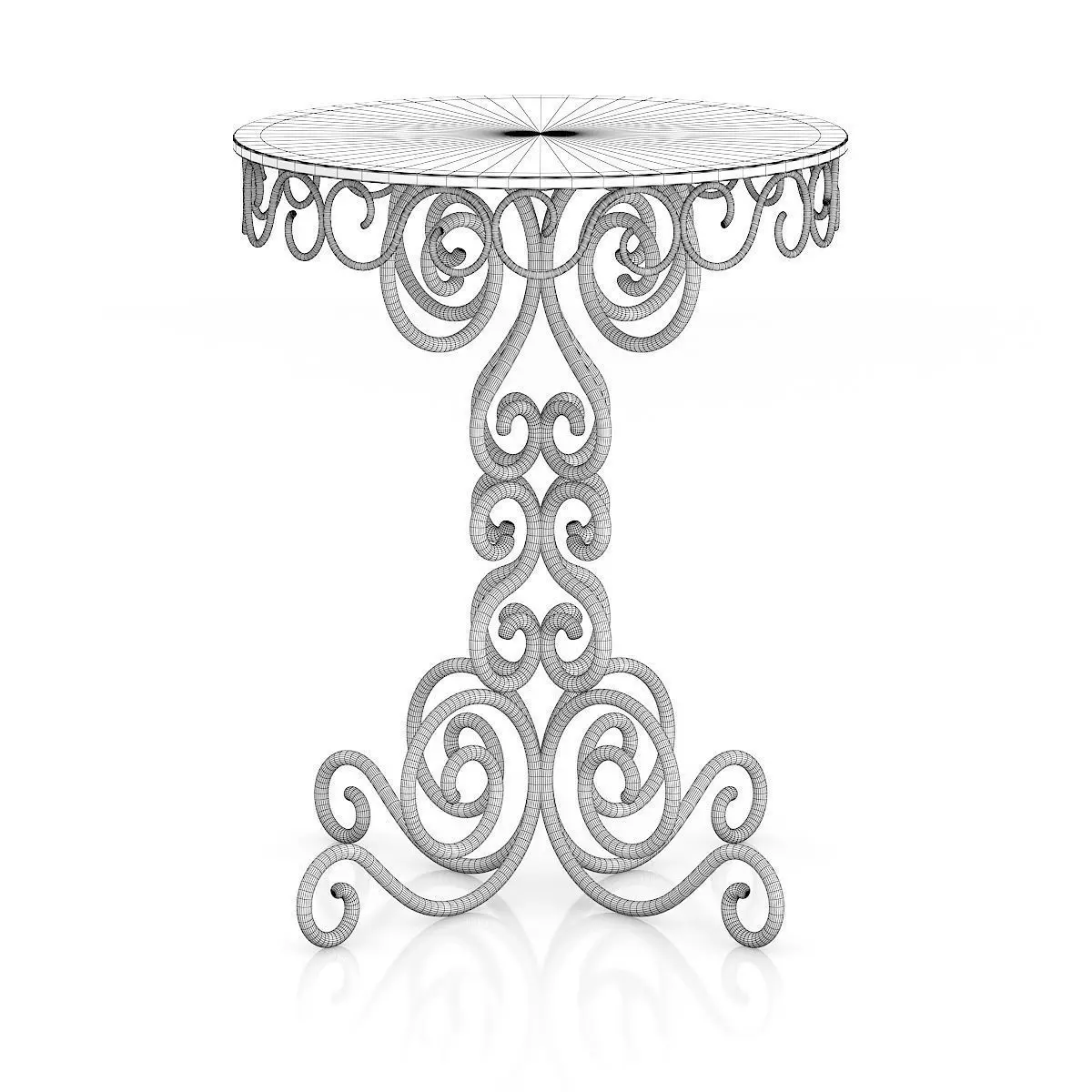 Small White Table 3D model_1