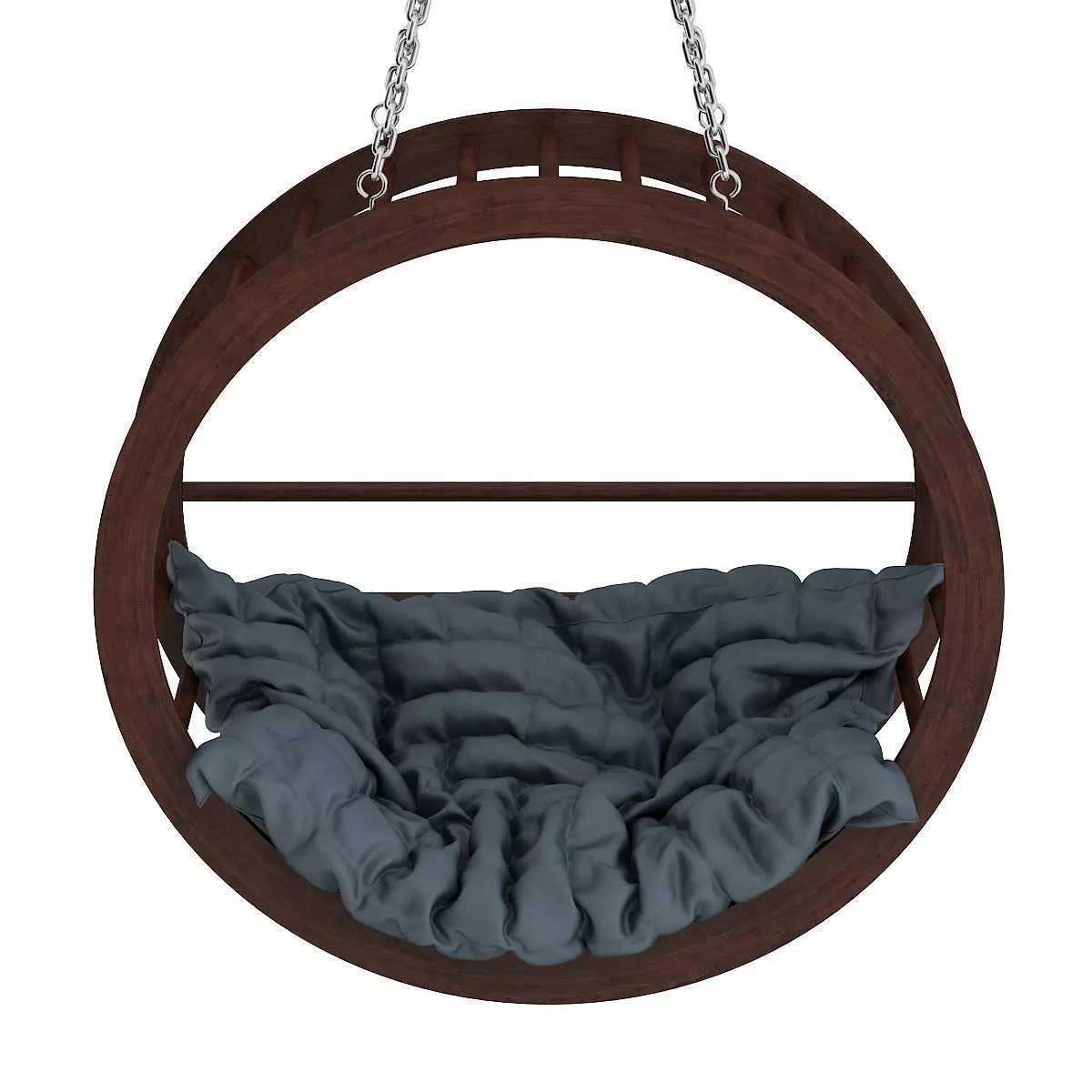 Round Wooden Swing 3D model_2