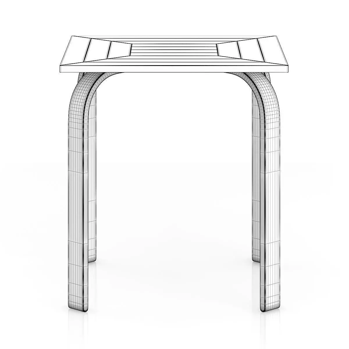 Dark Wooden Table 3D model_3