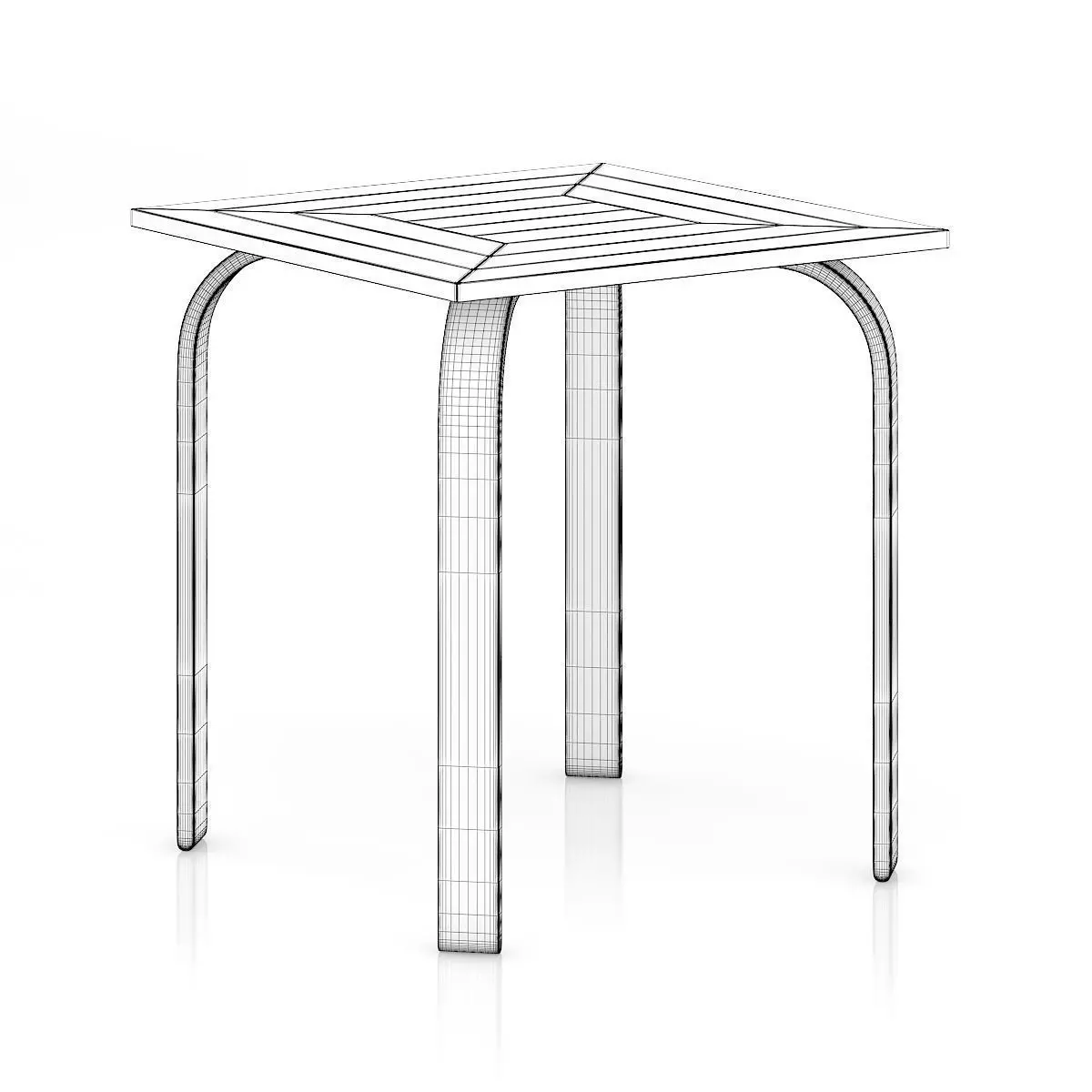 Dark Wooden Table 3D model_1