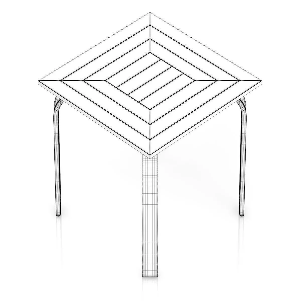 Dark Wooden Table 3D model_5