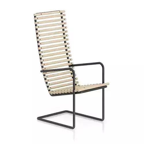 Wooden Chair with Metal Frame 3D model